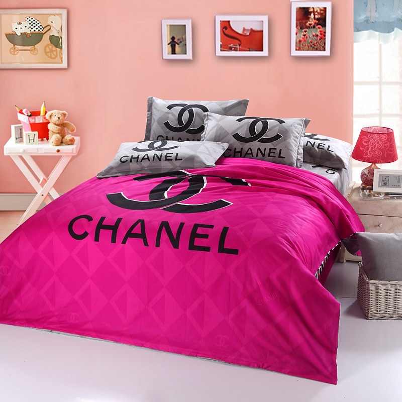 chanel-bed-set - ch-03, Chanel bet set 4 piece pink black g…