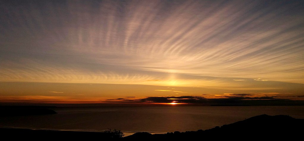 Sunset near Lundy island.