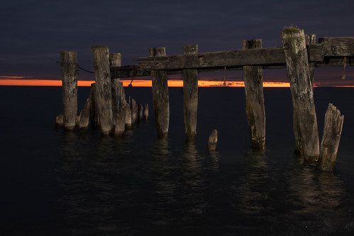 pier pilings dawn sunrise fiftypoint lakeontario water lake sky