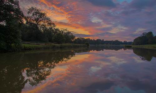 trees sunset lake reflection clouds canon landscape outdoors nationaltrust hdr blickling