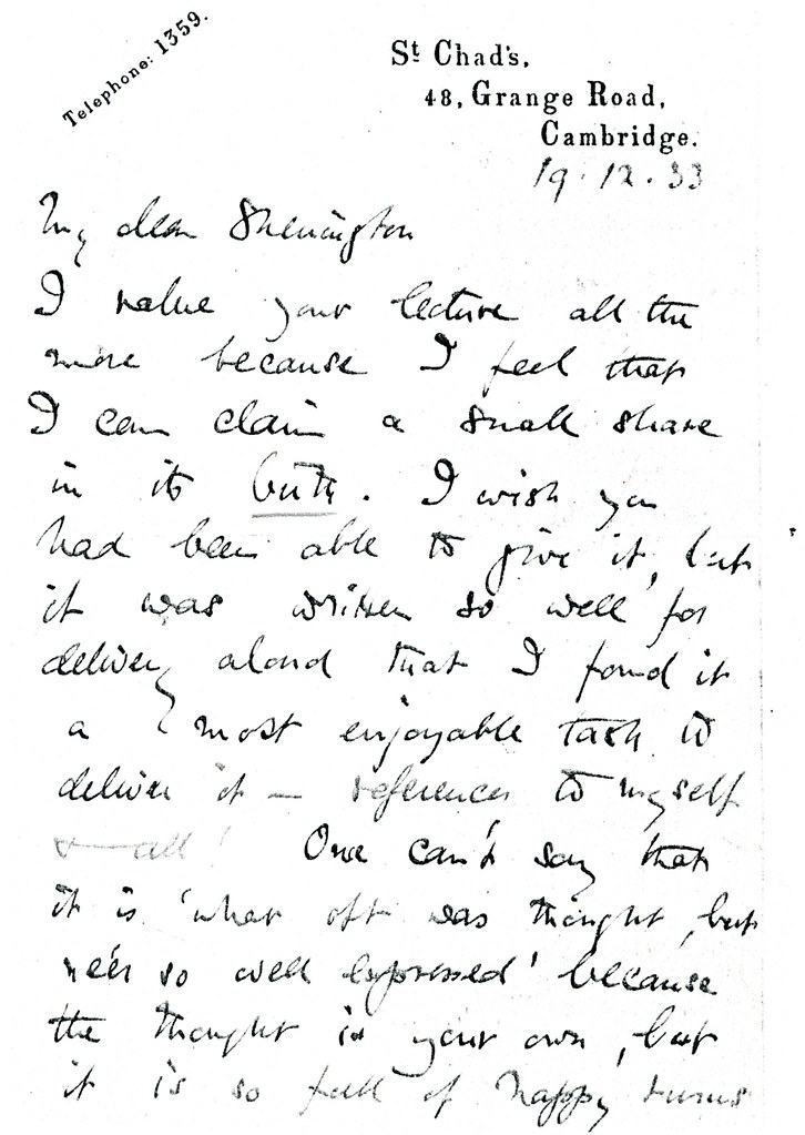 Adrian to Sherrington - 19 December 1933 (UBC 361) 1/2