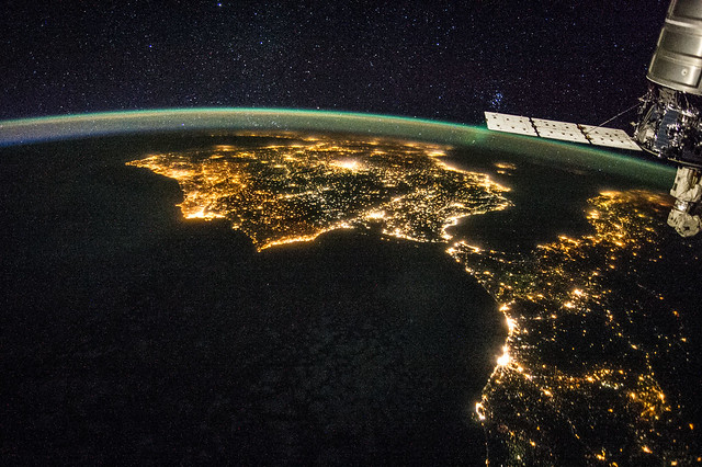 Iberian Peninsula and North Africa at Night (NASA, International Space Station, 07/26/14)