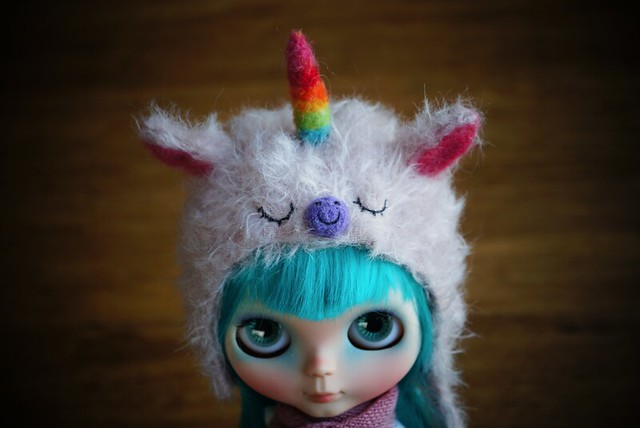 Rainbow unicorn hat