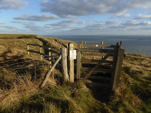 Gate on cliffs Folkestone to Dover walk