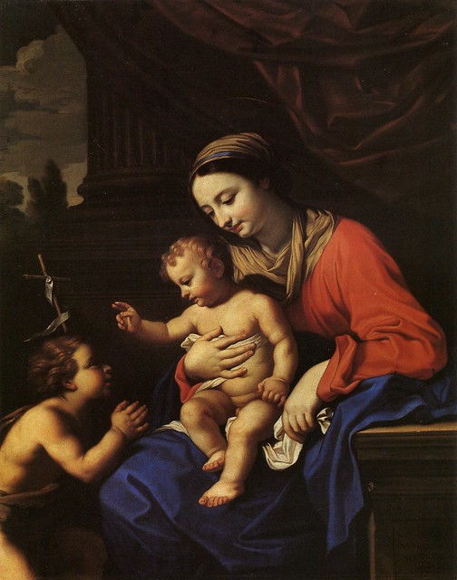 Nicolas Mignard (1606-1668) - Vergine con Bambino che benedice San Giovanni Battista