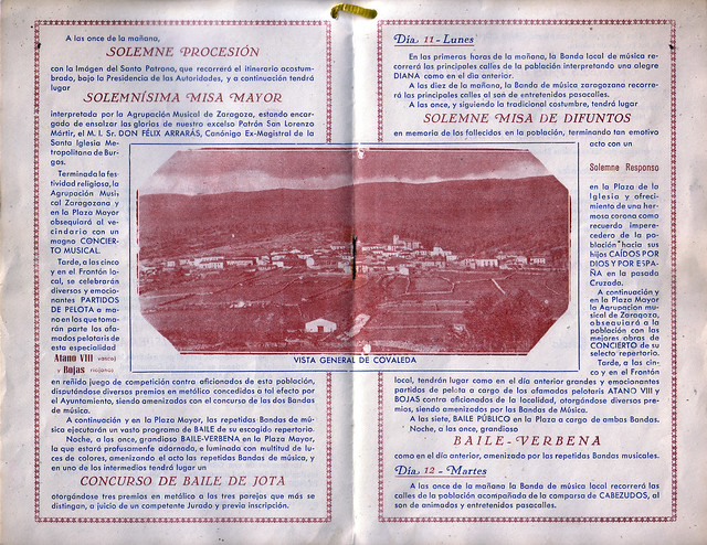 Programa Fiestas de San Lorenzo año 1947