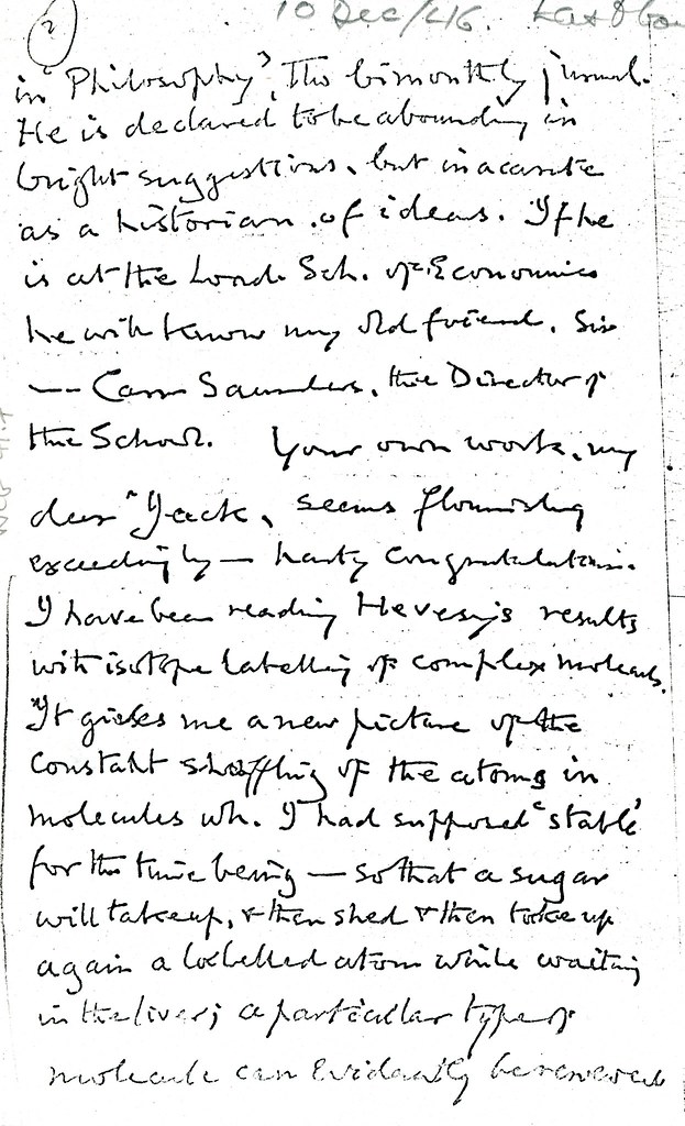 Sherrington to Eccles - 10 December 1946 (WCG 41.7) 1/2
