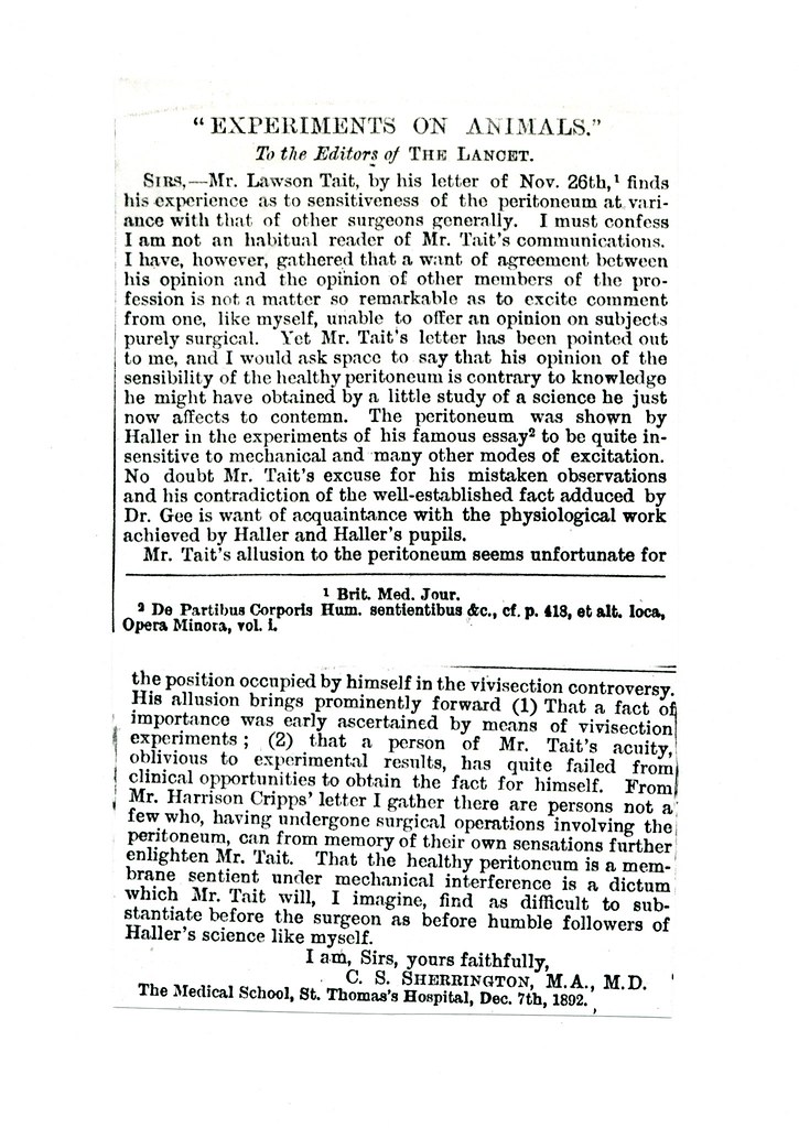Sherrington to Times - 7 December 1892 (WCG 53.5)