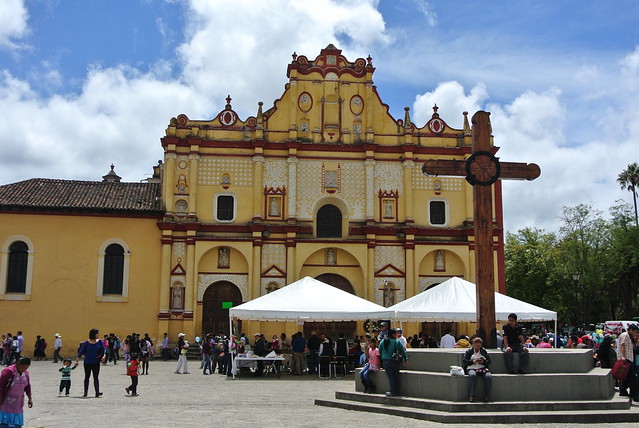The Cathedral and Cathedral square in the centre of San Cristobal de las Casas