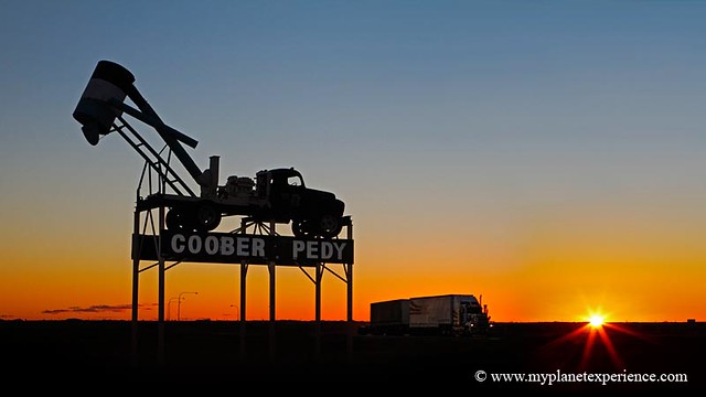The opal mining blower of Coober Pedy at sunset - South Australia