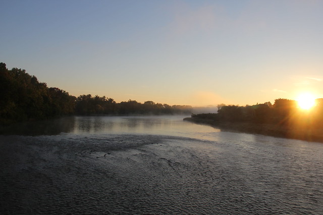 Sunrise and convection fog over the Grand River