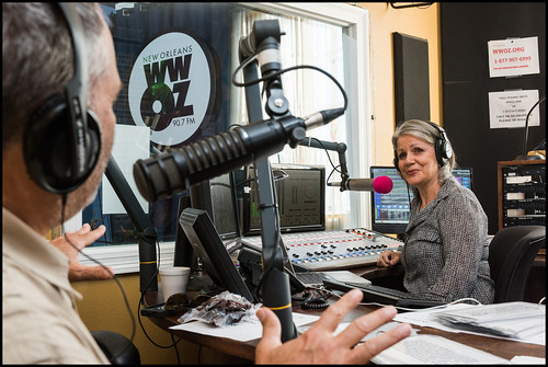 Tommy Lyons and Sally Young on air during WWOZ 2016 Fall Drive. Photo by Ryan Hodgson-Rigsbee - rhrphoto.com
