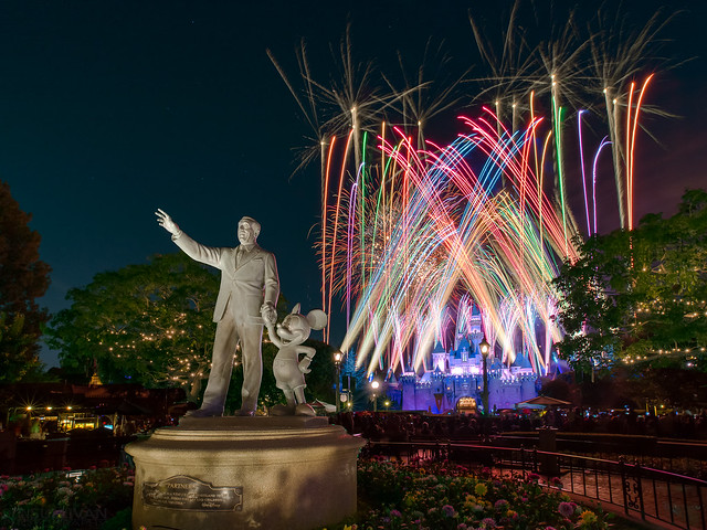 Magical fireworks with Walt & Mickey