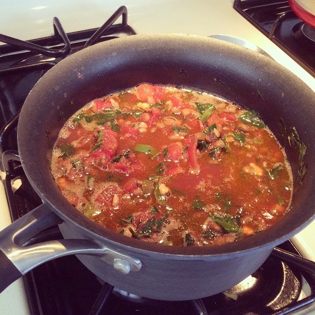 #kvpkitchen Lentil and Tomato Soup w/ @DavidRoccosVita recipe. #vegetarian lunch. Added red wine. YUMMY! #kvpinmybelly #foodspotting #soup #foodstagram