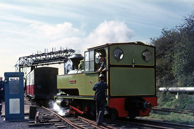 SKLR  'Triumph' backs off train at Kemsley. Apr'71.