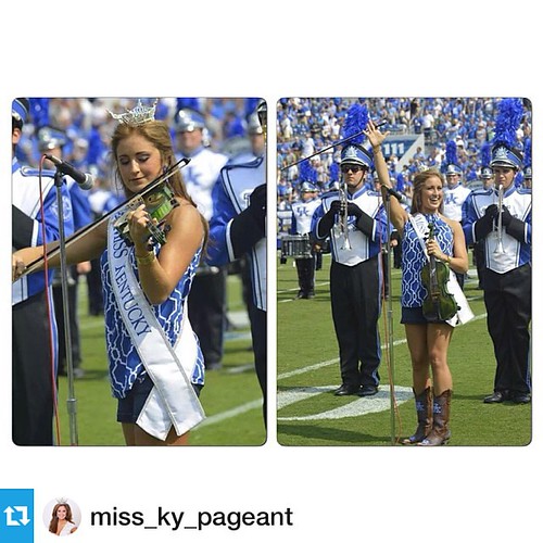 UK alum & Miss Kentucky Ramsey Carpenter played the National Anthem at yesterday's @ukfootball game. She will travel next week to Atlantic City to compete in Miss America. Good Luck Ramsey, we'll be cheering for you! #Repost from @miss_ky_pageant with @re