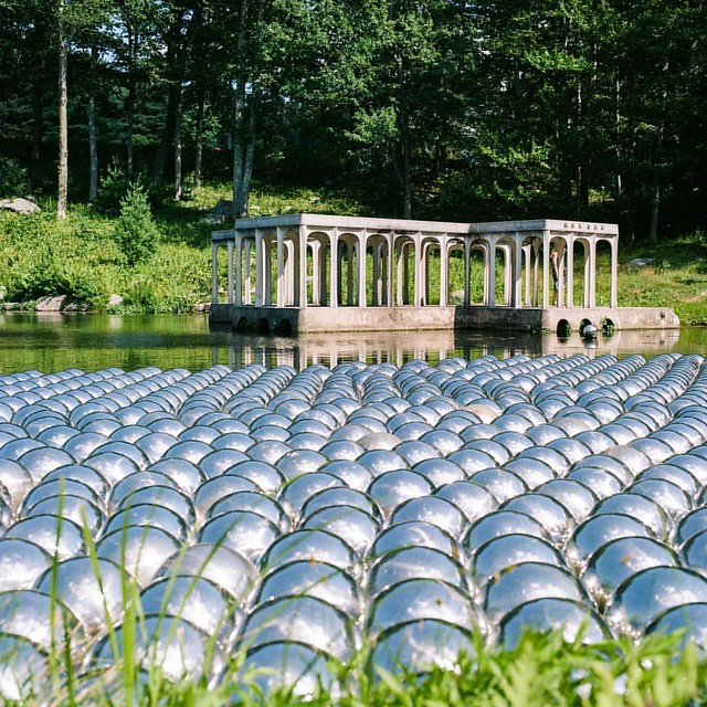 An installation by Japanese artist Yayoi Kusama at Philip Johnson's iconic Glass House in Connecticut. #Hasselblad #film