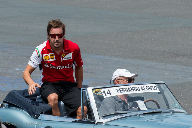 Fernando Alonso lors de la parade de pilotes