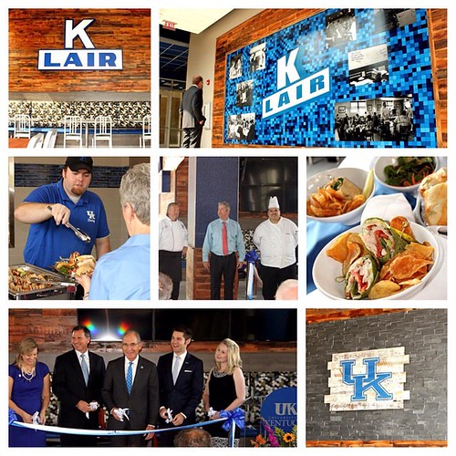 Here's a look at today's ribbon-cutting at the new K-Lair! Stop by starting next Tuesday to order old faves & new dishes at this popular spot. #picstitch @ukydining