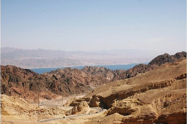 Arid Israel - west of Eilat with the Gulf of Aqaba in the distance