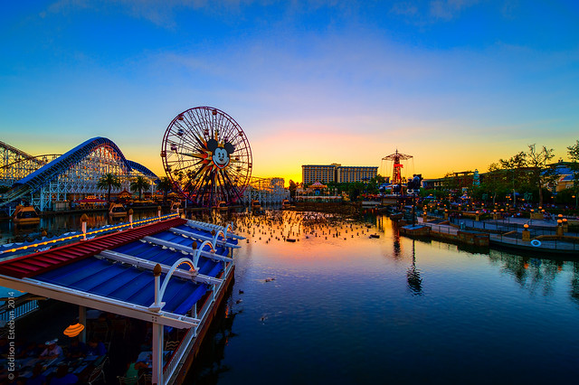 Sunset over Paradise Pier