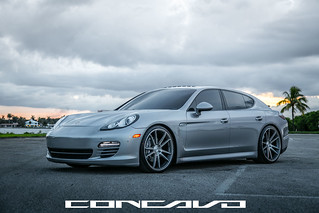 Porsche Panamera on CW-S5 Matte Grey Machined Face | by Concavo Wheels