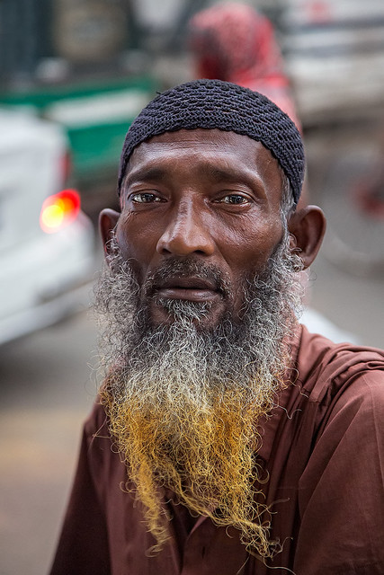 Portrait of a man in the streets of Dhaka, Bangladesh.