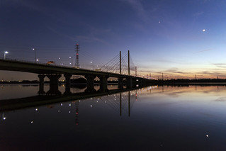 Sakitama Ohashi bridge at dusk