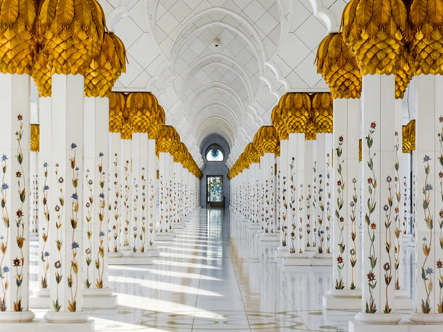 At the Sheikh Zayed Grand mosque, Abu Dhabi