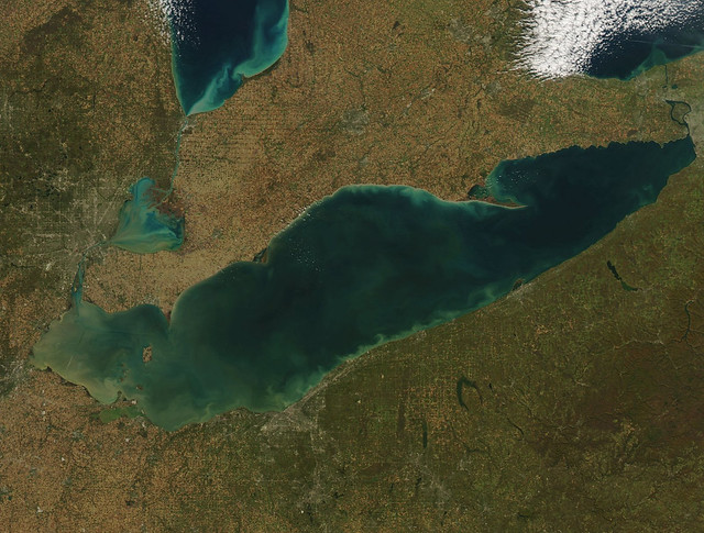 Lake Erie MODIS satellite Oct 2008