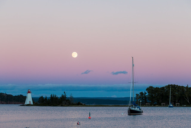Moonrise, Baddeck Harbour