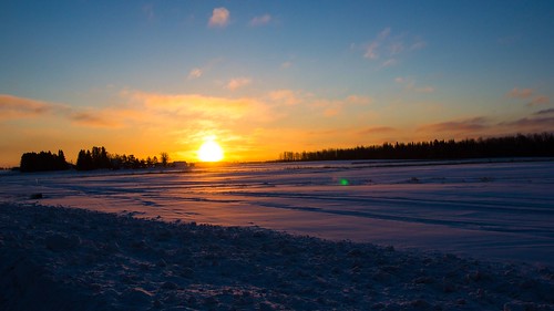 sunset minnesota winter snow