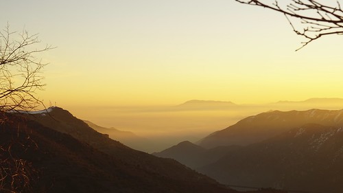 chile santiago winter sunset mountain de atardecer smog los andes invierno range cordillera