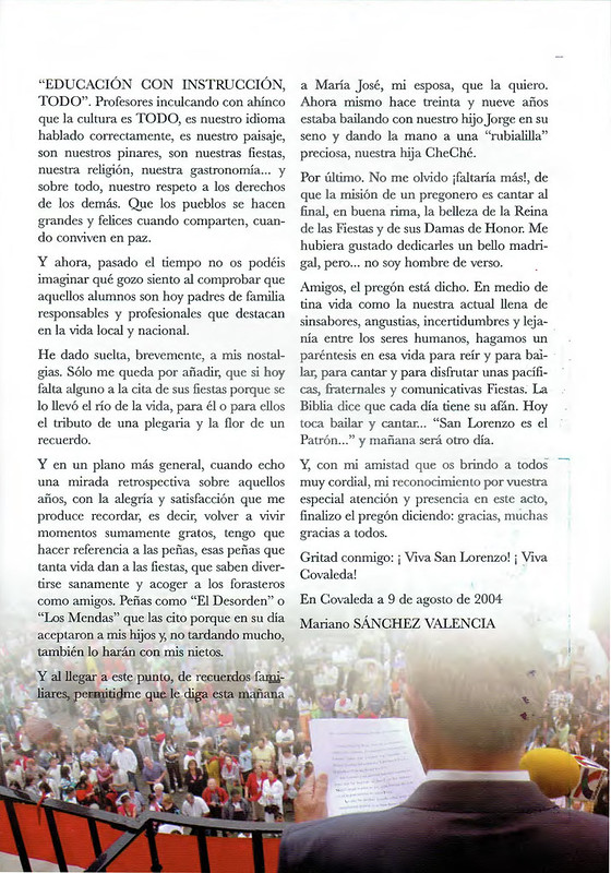 Programa Fiestas de San Lorenzo Año 2005