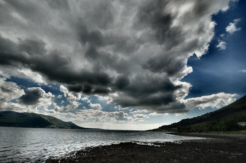 water clouds lough looking harbour quay co to louth carlingford on greers