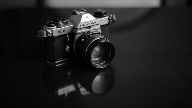 1975 Pentax KX film SLR camera with SMC Pentax-M 50mm F1.4