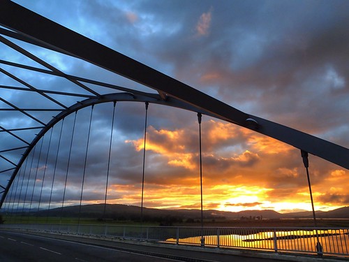 uk sunset sun scotland colours bridges natire thehighlands bonarbridge landsces sunlilight