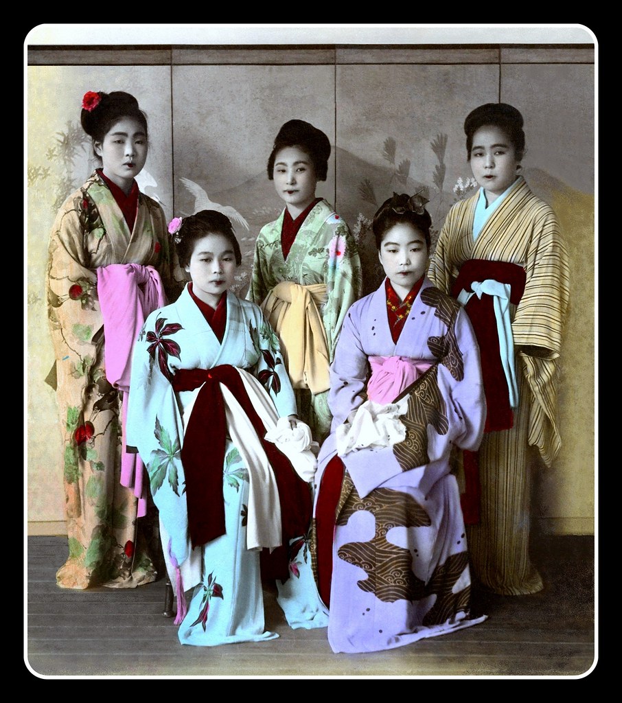 VICTIMS OF DOMESTIC HUMAN TRAFFICKING in OLD JAPAN -- Sad Faces in Pretty Kimonos