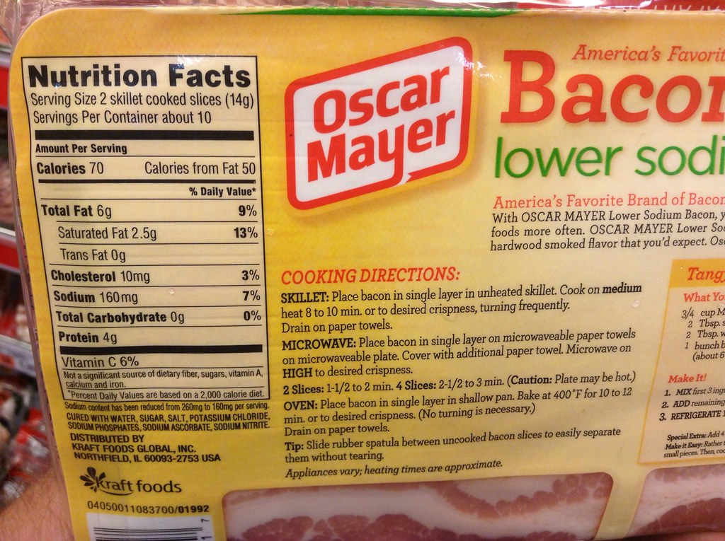 30 Oscar Mayer Bacon Nutrition Label - Labels For You