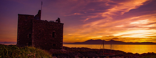 sunset portencrosscastle portencross northayrshire castle historic