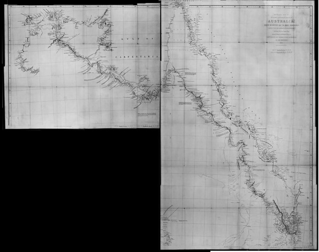 Detailed map of Ludwig Leichhardt's route in Australia from Moreton Bay to Port Essington (1844 & 1845), from his Original Map, adjusted and drawn... by John Arrowsmith.