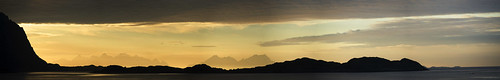 sea sky panorama orange water norway clouds sunrise islands oru lofoten mellow islets 2014 henningsvaer