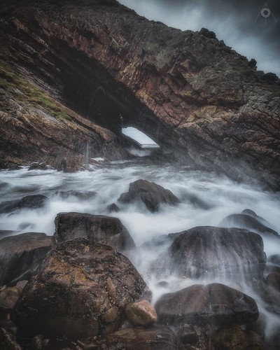 barnacles canon cave coastline cullen landscape leefilters longexposure morayshire nature rocks scotland seascape water waves
