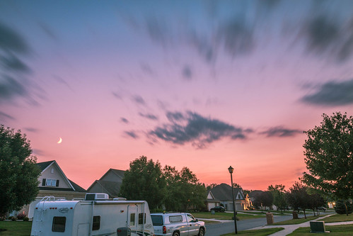 Dusk by Clement Lu, longexposure sunset ohio moon blur clouds dusk findlay hdr