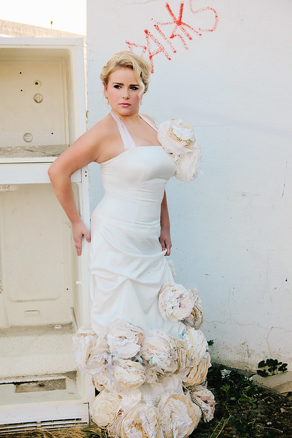 wedding gown refashion with coffee filters
