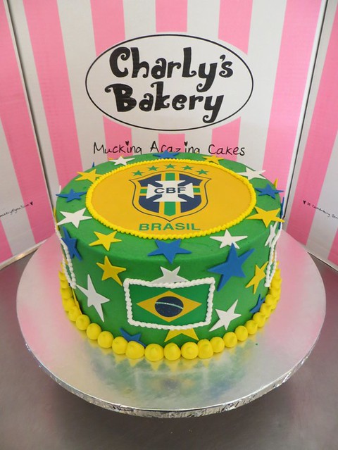 Brazil soccer themed cake, Charly's Bakery