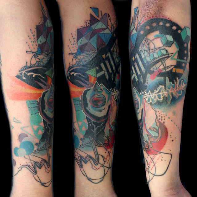 abstract graphic tattoo