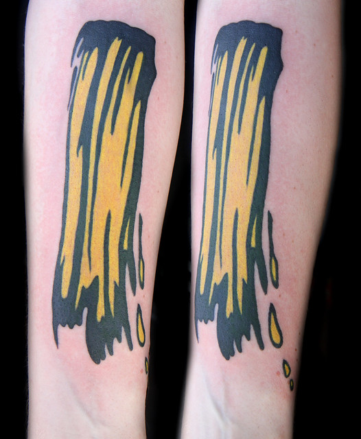 lichtenstein brush stroke tattoo