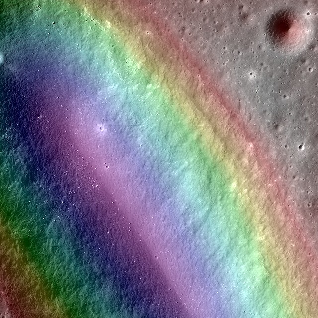 A Colorful Look at the Birt E Crater on the Moon