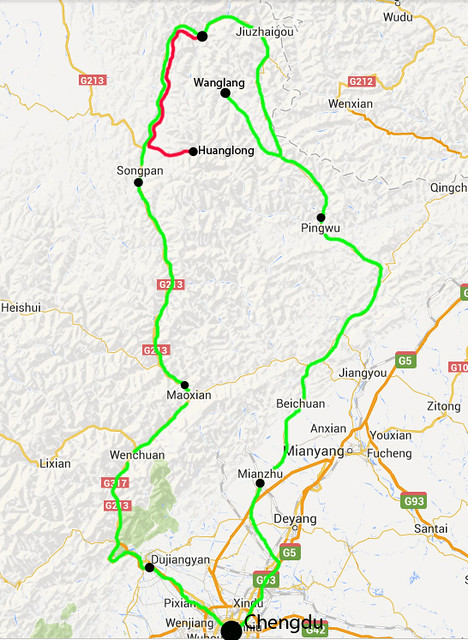 Map - Sichuan cycle route